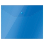 Папка-конверт на кнопке СТАММ А5 (190*240мм), 150мкм, пластик, прозрачная, синяя ММ-31906 Папка-конверт на кнопке СТАММ А5 (190*240мм), 150мкм, пластик, прозрачная, синяя ММ-31906