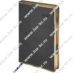 Ежедневник датированный 2026 А5 148х218 мм, GALANT "Infinity Gold", под кожу, серый, 117502  Ежедневник датированный 2026 А5 148х218 мм, GALANT "Infinity Gold", под кожу, серый, 117502