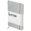Ежедневник недатированный, А6, 136л., твердый переплет, диз. картон, BG "Glitter. Silver", серебристый, на резинке, карман DuA6_61222  Ежедневник недатированный, А6, 136л., твердый переплет, диз. картон, BG "Glitter. Silver", серебристый, на резинке, карман DuA6_61222