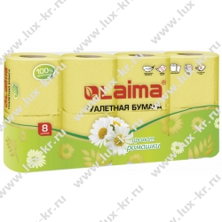 Бумага туалетная бытовая, спайка 8 шт., 2-х слойная, (8х19 м), LAIMA, аромат ромашки, 128721 Бумага туалетная бытовая, спайка 8 шт., 2-х слойная, (8х19 м), LAIMA, аромат ромашки, 128721