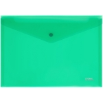 Папка-конверт на кнопке СТАММ А4, 180мкм, пластик, прозрачная, зеленая ММ-31023 Папка-конверт на кнопке СТАММ А4, 180мкм, пластик, прозрачная, зеленая ММ-31023