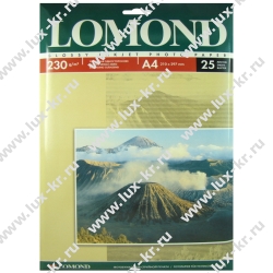 Бумага Lomond 230г/м, 1-сторонняя, глянцевая, 25 листов, А4 (0102049)