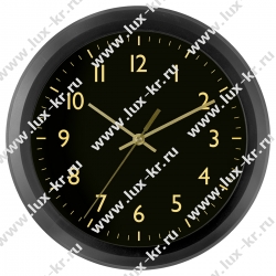 Часы настенные ход плавный, Troyka 23230239, круглые, 25*25*3,5 черная рамка