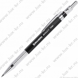 Карандаш механический цанговый 2 мм, HB, BRAUBERG "METALLIC X-20", металлические детали, 181976