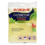 ЛАЙМА Салфетки целлюлозные (губчатые) 15х18 см, комплект 3 шт., высокая впитываемость 601558