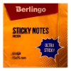 Самоклеящийся блок Berlingo "Ultra Sticky", 75*75мм, 80л, оранжевый неон Самоклеящийся блок Berlingo "Ultra Sticky", 75*75мм, 80л, оранжевый неон