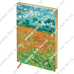 Записная книжка А6 80л. ЛАЙТ, кожзам, Greenwich Line "Vision. Van Gogh. Poppy field", тон. блок, зол NA6_30812