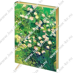 Записная книжка А6 80л. ЛАЙТ, кожзам, Greenwich Line "Vision. Van Gogh. Roses", тон. блок, зол. Срез NA6_30814