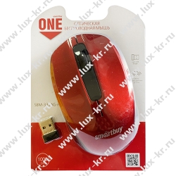 Мышь беспроводная Smartbuy ONE 332, красный, USB, 3btn+Roll SBM-332AG-R  Мышь беспроводная Smartbuy ONE 332, красный, USB, 3btn+Roll SBM-332AG-R