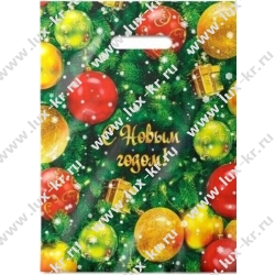 Пакет Новый Год 31х40 60мкм, прорубная ручка Пакет Новый Год 31х40 60мкм, прорубная ручка