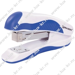 Степлер №24/6, 26/6 BRAUBERG "JET PRO", до 25 листов, эргономичный, бело-синий, 228584