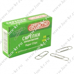 Скрепки ATTACHE металлические C28-100,  28мм (100шт.)