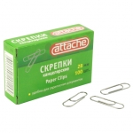 Скрепки ATTACHE металлические C28-100,  28мм (100шт.)