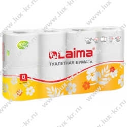 Бумага туалетная бытовая, спайка 8 шт., 2-х слойная, (8х19 м), LAIMA, белая, 126905 Бумага туалетная бытовая, спайка 8 шт., 2-х слойная, (8х19 м), LAIMA, белая, 126905