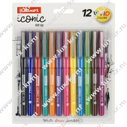 Набор капиллярных ручек Luxor "Iconic М" 12цв., 1,0мм, блистер Набор капиллярных ручек Luxor "Iconic М" 12цв., 1,0мм, блистер