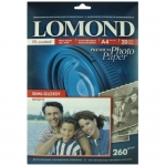 Бумага Lomond 260г/м, 1-сторонняя, полуглянцевая, ярко-белая (Semi Glossy Bright) микропористая, 20 листов, A4 (1103301)