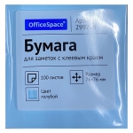 Самоклеящийся блок OfficeSpace 76*76мм, 100л, голубой