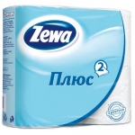 Туалетная бумага ZEWA - Plus белая, 2-сл (4рул)