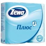 Туалетная бумага ZEWA - Plus голубая, 2-сл (4рул) Туалетная бумага ZEWA - Plus голубая, 2-сл (4рул)