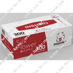 Салфетки бумажные Inshiro SilkFlower Mega-box, 2-х слойные 300шт/кор