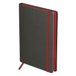 Ежедневник датированный 2026г., А5, 176л., твердый переплет, кожзам, BG "Contrast. Graphite", графитовый, цветной срез, на резинке DdA5_09467