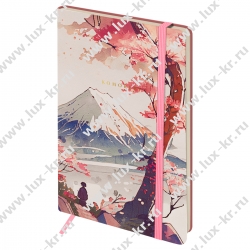 Записная книжка А5 80л. ЛАЙТ, кожзам, Greenwich Line "Sakura. Lonely mountain", с резинкой, тиснение фольгой, блок в линию NA5_51396  Записная книжка А5 80л. ЛАЙТ, кожзам, Greenwich Line "Sakura. Lonely mountain", с резинкой, тиснение фольгой, блок в линию NA5_51396