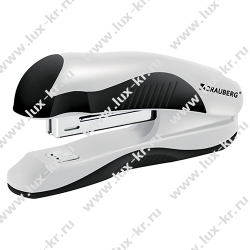 Степлер №24/6, 26/6 BRAUBERG "JET PRO", до 25 листов, эргономичный, бело-черный, 228585