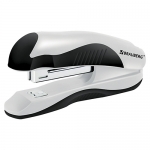 Степлер №24/6, 26/6 BRAUBERG "JET PRO", до 25 листов, эргономичный, бело-черный, 228585