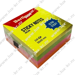 Cамоклеящийся блок Berlingo "Ultra Sticky" LSn_40102, 50*50мм, 240л, 4 неоновых цвета  Cамоклеящийся блок Berlingo "Ultra Sticky" LSn_40102, 50*50мм, 240л, 4 неоновых цвета